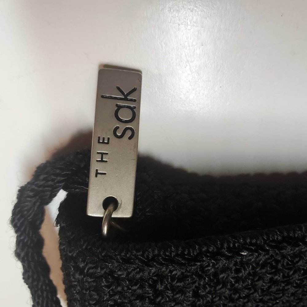 THE SAK Black Crochet Crossbody Purse Bag EUC